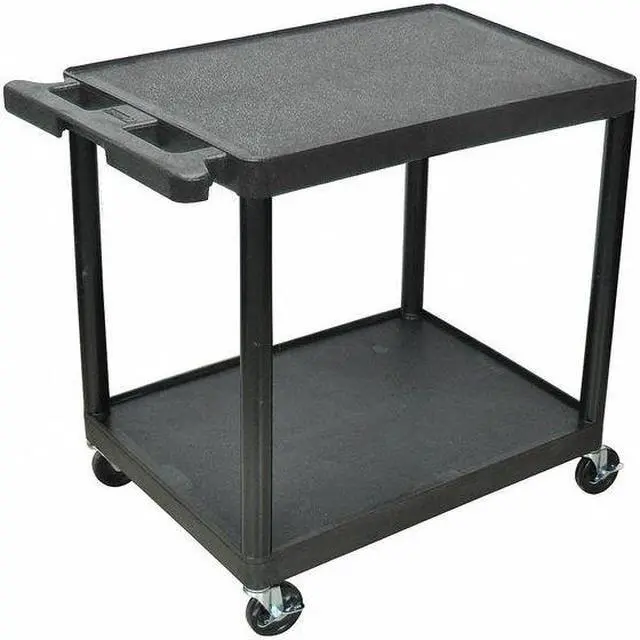 Alt view image 3 of 7 - ZORO SELECT STC22-B Utility Cart with Lipped Plastic Shelves, 300 lb Load