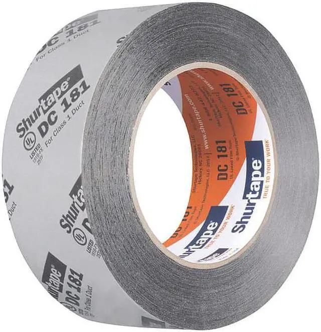 Alt view image 7 of 9 - Shurtape DC 181 HVAC Grade Flex Cloth Duct Tape, 110m Length x 48mm Width, Metalized with Black Print Pack of 1
