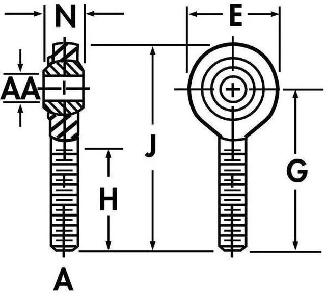 Main image of QA1 GML3T Male Rod End,SS,LH,No 10-32
