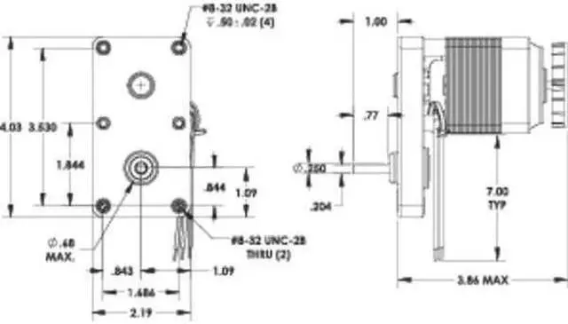 Alt view image 2 of 2 - DAYTON 52JE39 AC Gearmotor, 26 in-lb Max. Torque, 4 RPM Nameplate RPM, 115V AC