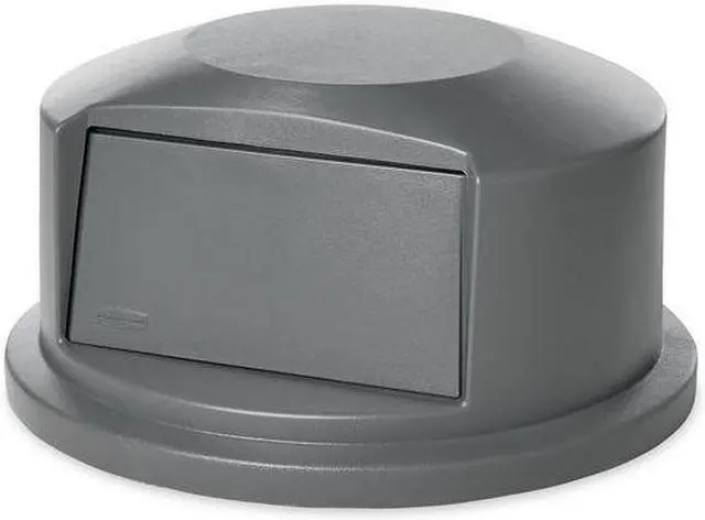 Alt view image 4 of 6 - RUBBERMAID FG264788GRAY Brute Trash Can Top,Dome,Swing Closure,Gray