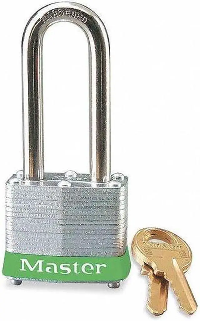Alt view image 9 of 9 - MASTER LOCK 3LHGRN Lockout Padlock, Keyed Different, Steel, Green, 2 in Shackle