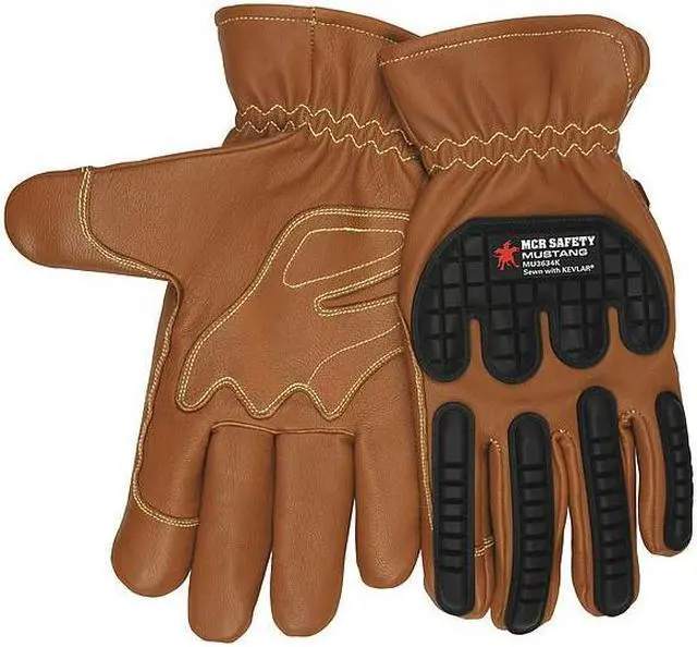 Alt view image 2 of 3 - MCR SAFETY MU3634KL Leather Gloves, Cut Level A4 ,L 1 PR