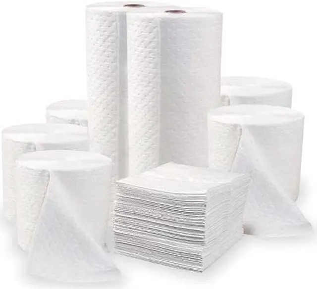 Alt view image 4 of 6 - BRADY OP100 Sorbent Pad, 26 gal, 15 in x 19 in, Oil, White, Polypropylene