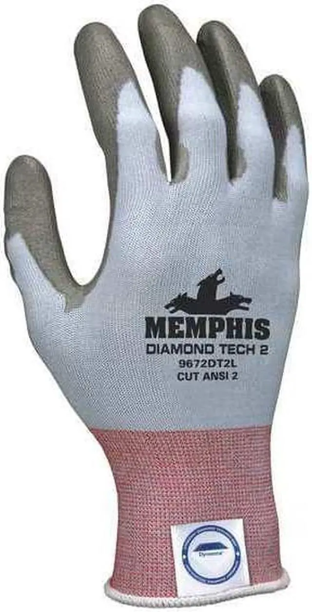 Alt view image 3 of 4 - MCR SAFETY 9672DT2L Cut Resistant Coated Gloves, A2 Cut Level, Polyurethane, L,