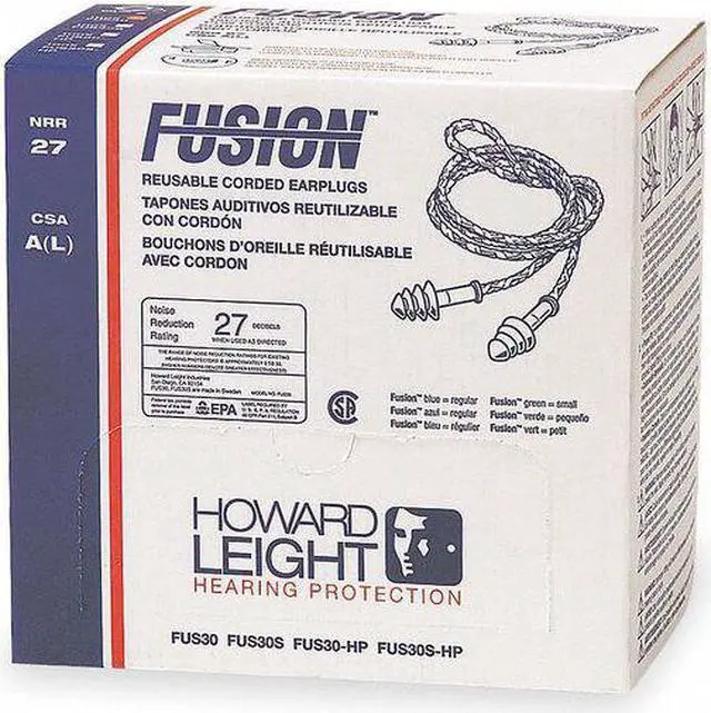 Alt view image 14 of 14 - HONEYWELL HOWARD LEIGHT FUS30-HP Reusable Corded Ear Plugs, Flanged Shape, 27