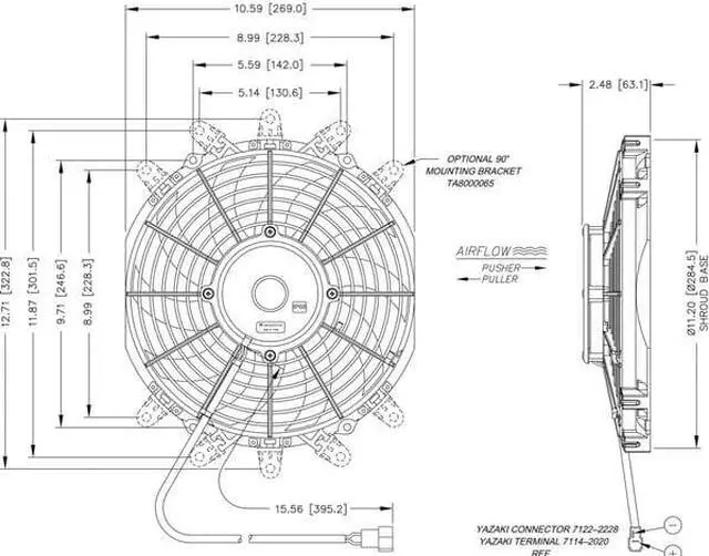 Alt view image 5 of 5 - MARADYNE M103K Cooling Fan,10 Inch,12 VDC,950 CFM