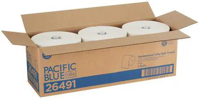 Alt view image 11 of 16 - Georgia-Pacific Pacific Blue Ultra White Ultra Towels - 7.87" x 1150 ft - White - Flexible - 3 Rolls Per Carton - 3 / Carton