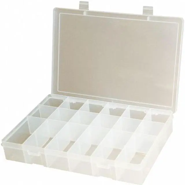 Alt view image 3 of 3 - DURHAM MFG SP18-CLEAR 18 Compartment Box, 10-13/16"W x 1-3/4"H