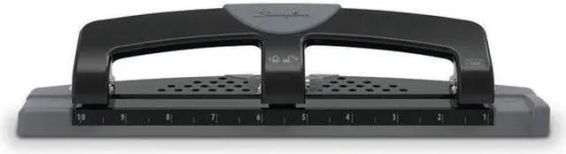 Alt view image 11 of 12 - SWINGLINE A7074134 Three-Hole Paper Punch,12 Sheets,Blk/Gry