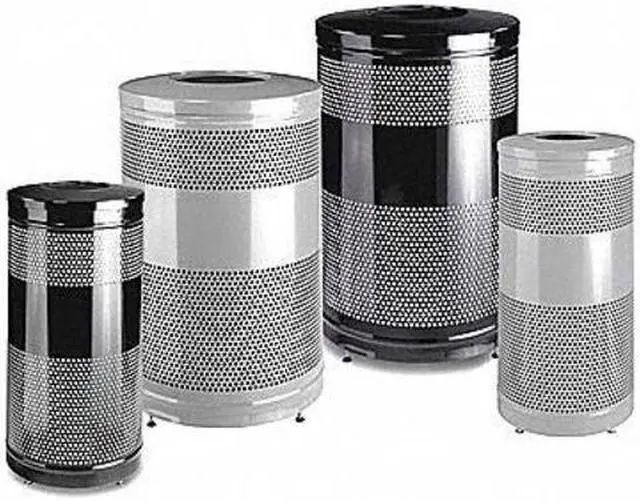 Alt view image 6 of 6 - 25 gal. Steel, Rigid Plastic Round Trash Can, Open Top, Black RUBBERMAID FGS3ETBKPL