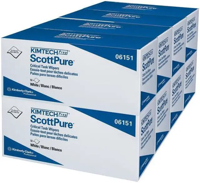 Alt view image 4 of 6 - KIMTECH 06151 Prep Critic Task Wipe Dispos LowLint Wipe WHT 8/Cs
