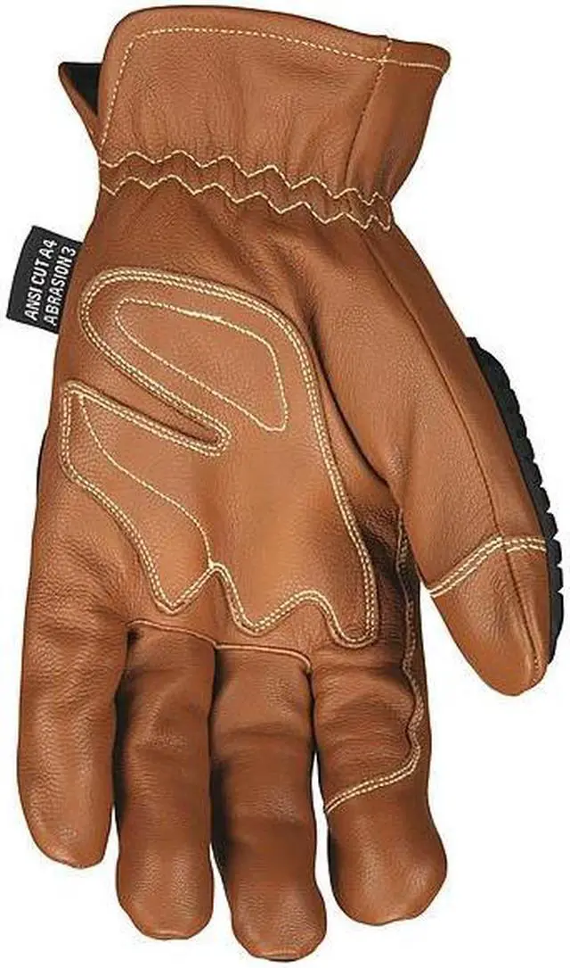 Alt view image 3 of 3 - MCR SAFETY MU3634KL Leather Gloves, Cut Level A4 ,L 1 PR