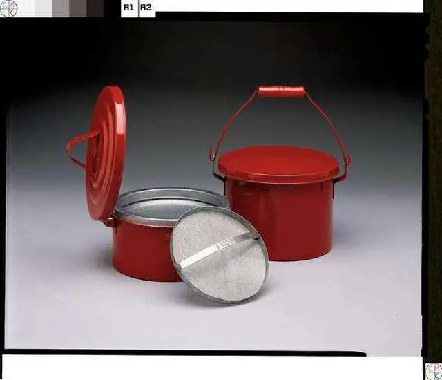 Alt view image 3 of 4 - EAGLE MFG B601 Bench Can,1 Qt.,Galvanized Steel,Red