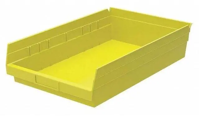 Alt view image 5 of 6 - AKRO-MILS 30178YELLO Shelf Storage Bin, Plastic, Yellow, 4 in H, 11 1/8 in W,