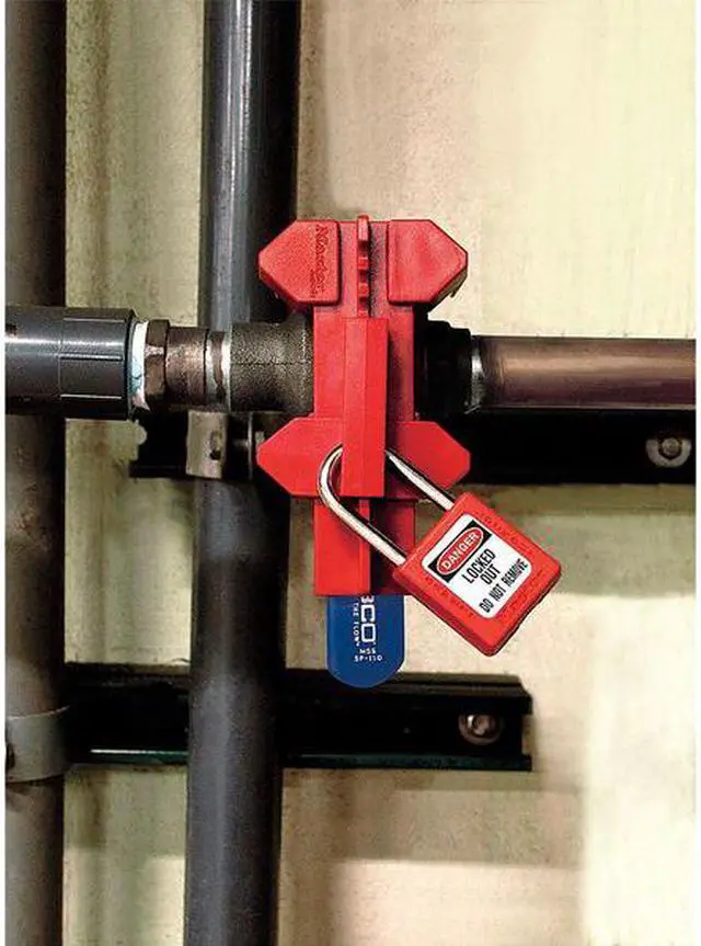 Alt view image 5 of 5 - MASTER LOCK S3081 Adjustable Ball Valve Lockout, Clamp On, For Quarter Turn