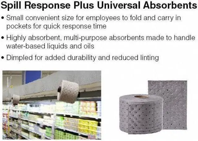 Alt view image 6 of 6 - BRADY SRP100 Sorbent Pad, 5 gal, 7 1/2 in x 10 in, Universal, Gray, 100 PK