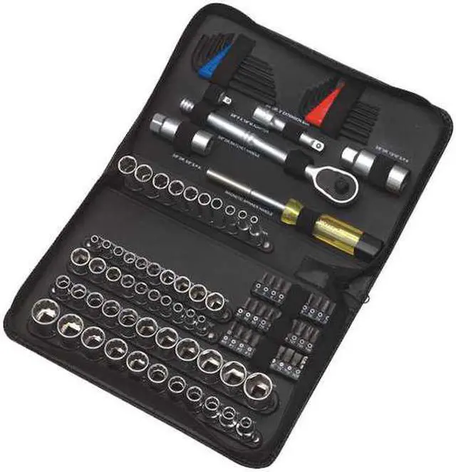 Alt view image 2 of 4 - WESTWARD 3FE99 Socket Wrench Set,1/4", 3/8" Dr,102 pc