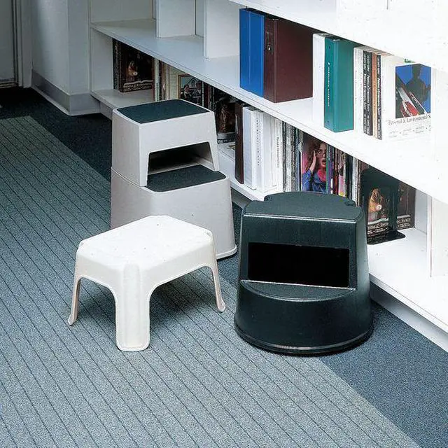 Alt view image 2 of 2 - ZORO SELECT 5M656 Round Office Stool, 2 Steps, 350 lb Load Capacity, 13 1/2 in