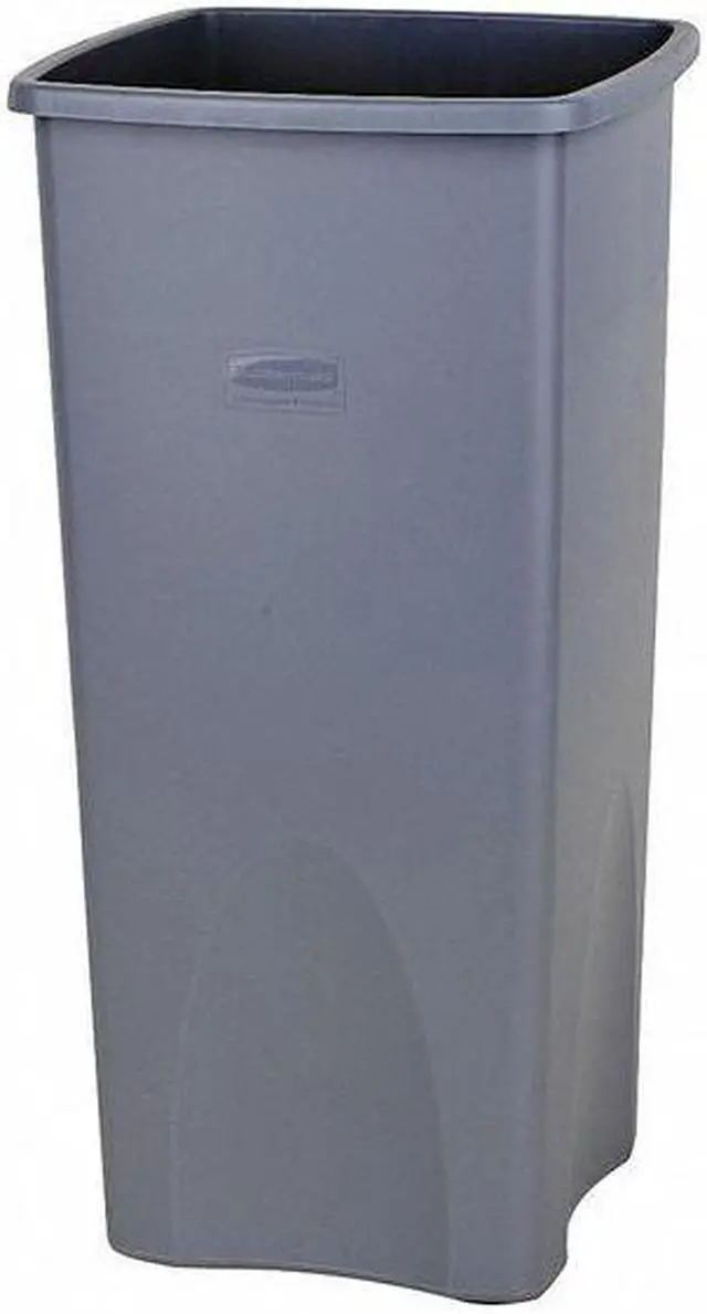 Alt view image 5 of 9 - RUBBERMAID FG268988BEIG Trash Can Top,Drop Top,Swing Closure