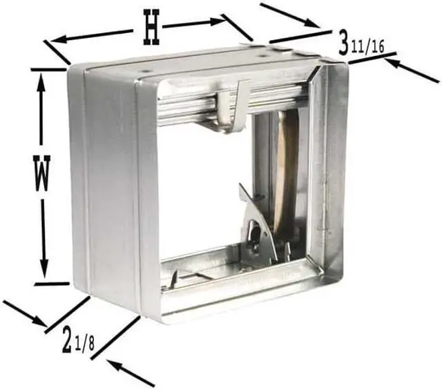 Alt view image 2 of 2 - Square Fire Damper, 9-3/4 In. W