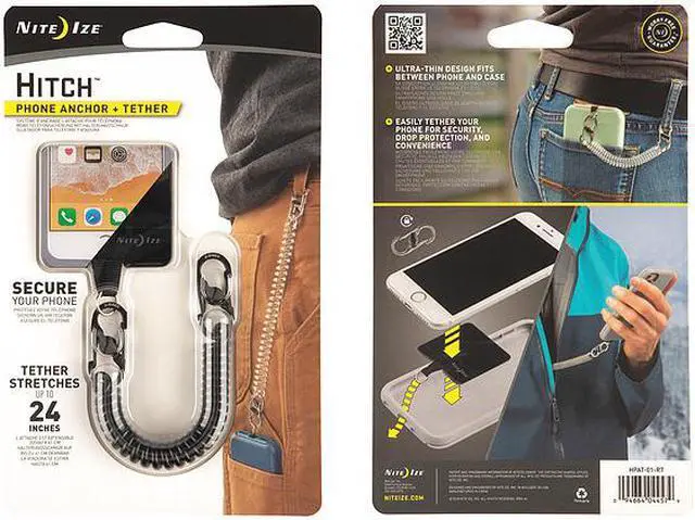 Alt view image 2 of 7 - Nite Ize Hitchâ„¢  Phone Anchor + Tether &  MicroLock Black