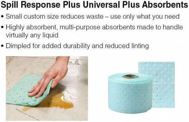 Alt view image 4 of 5 - BRADY SRPH100 Sorbent Pad, Harsh Chemicals, 5 gal Vol Absorbed per Pkg, 7 1/2