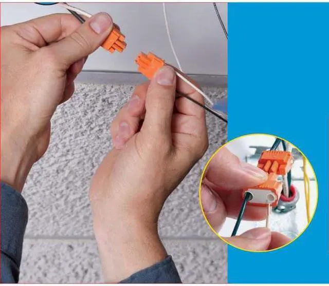 Alt view image 2 of 3 - Ideal Industries 30-372 2-Wire Model 102 2-Pole Luminaire Disconnect 12-18-AWG Orange 25/Card PowerPlug