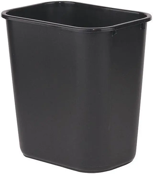 Alt view image 8 of 9 - RUBBERMAID FG295600BLA 7 gal. LLDPE Rectangular Wastebasket, Black