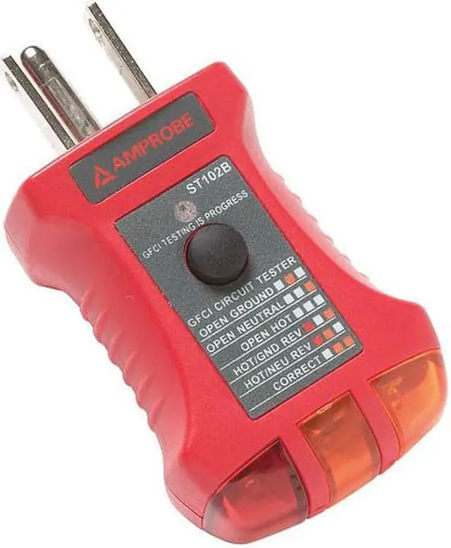 Alt view image 6 of 6 - AMPROBE ST-102B Receptacle Tester with GFCI,110to 125VAC
