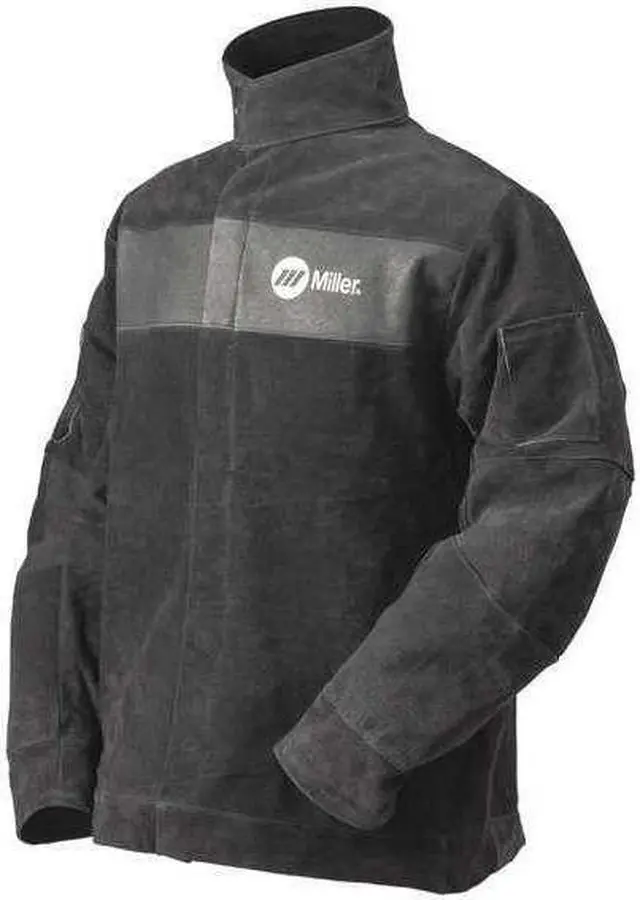 Alt view image 2 of 2 - MILLER ELECTRIC 273212 Welding Jacket, S, 2 oz Pigskin, Snaps Closure