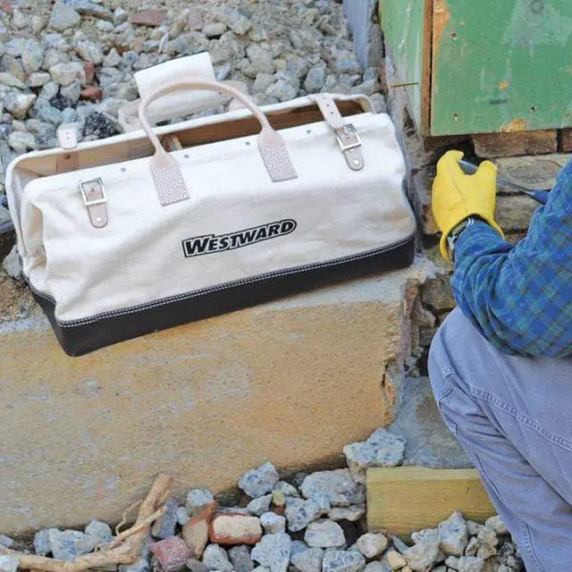 Alt view image 4 of 4 - WESTWARD 53JW32 Tool Bag, Tan, Canvas, 1 Pockets