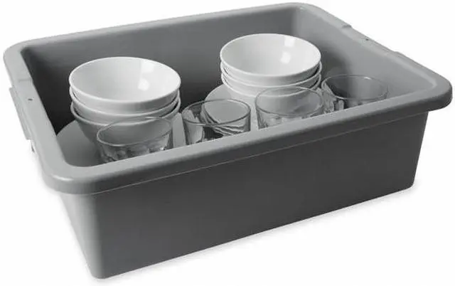 Alt view image 4 of 5 - RUBBERMAID FG335100GRAY Gray Nesting Container 21 1/2 in x 17 1/8 in x 7 in H,