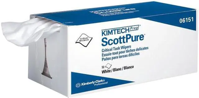 Alt view image 2 of 6 - KIMTECH 06151 Prep Critic Task Wipe Dispos LowLint Wipe WHT 8/Cs