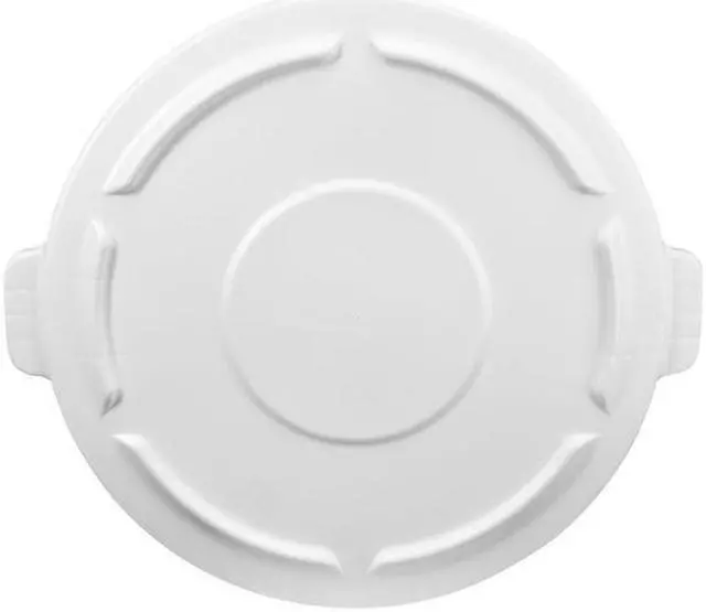 Alt view image 4 of 8 - RUBBERMAID FG264560WHT Brute Trash Can Top,Flat,Snap-On Closure,White