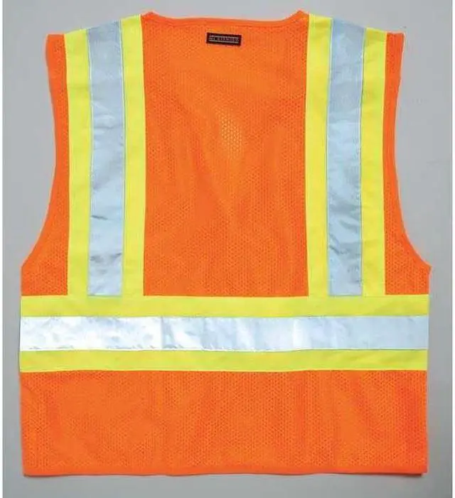 Alt view image 6 of 7 - KISHIGO 1176-L Large Class 2 Breakaway High Visibility Vest, Orange