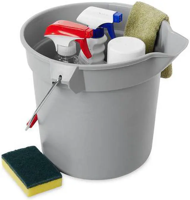 Alt view image 4 of 4 - RUBBERMAID FG296300GRAY Brute Bucket,2-1/2 gal.,Gray