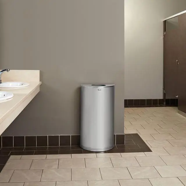 Alt view image 4 of 5 - RUBBERMAID FGSO12SSSPL 12 gal. Stainless Steel Half-Round Fire-Resistant Trash