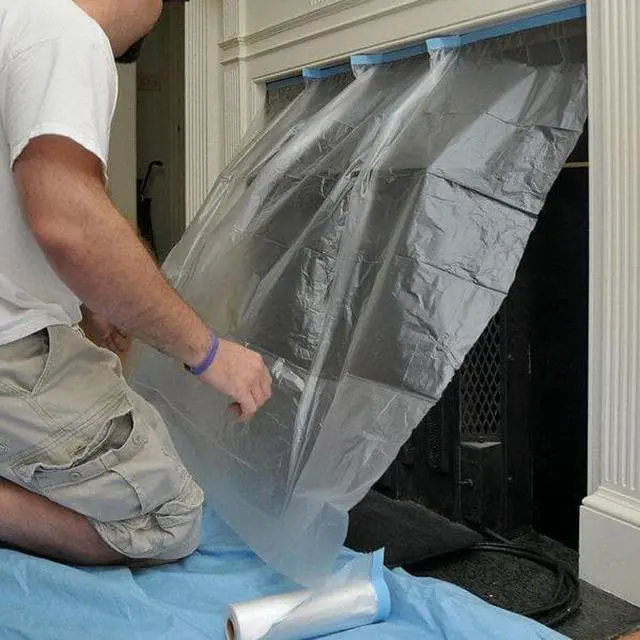 Alt view image 5 of 7 - Trimaco Tape & Drape Pre-Taped Plastic 4 Ft. x 75 Ft. 1/2 mil Drop Cloth 949560