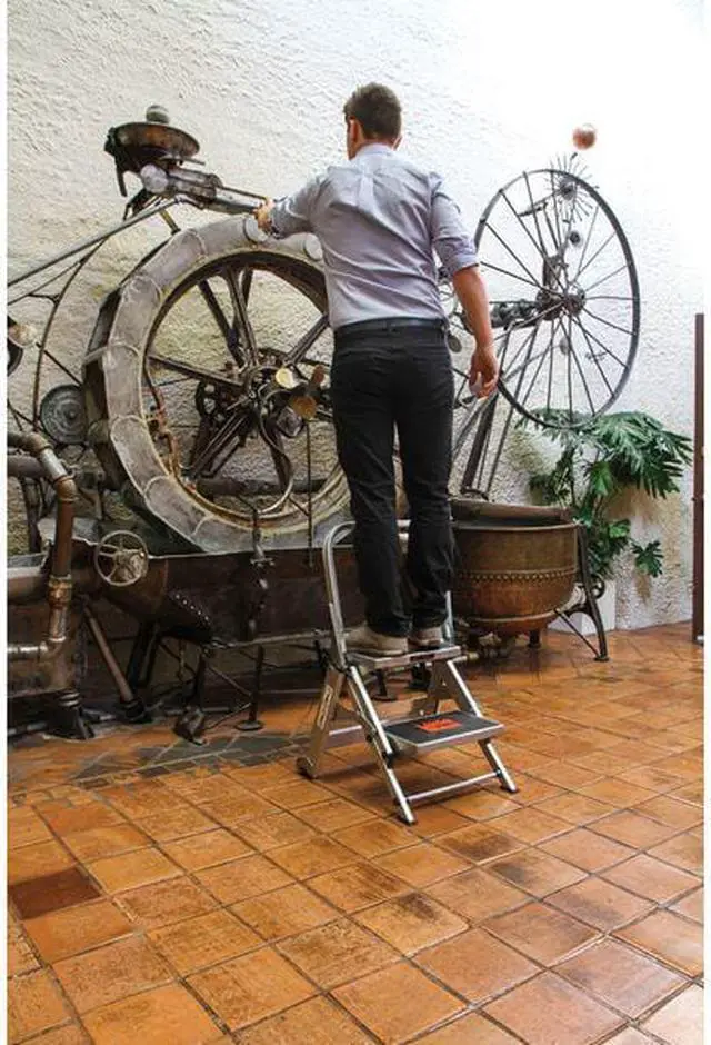 Alt view image 12 of 20 - 2 Steps, Aluminum Step Stool, 300 lb. Load Capacity, Gray LITTLE GIANT 10210BA