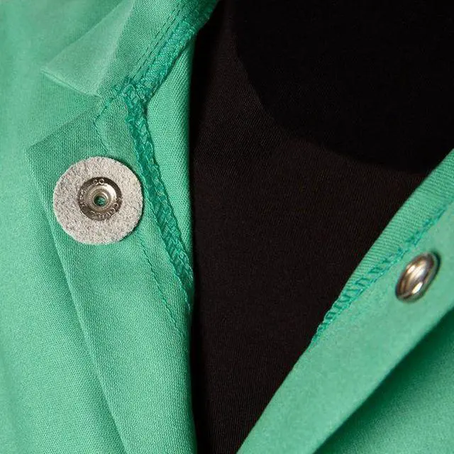 Alt view image 6 of 6 - STEINER 1030-2X Welding Jacket, 30 in L, Cotton, Snaps, Green 2XL