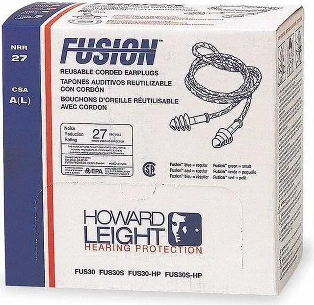 Alt view image 4 of 6 - HONEYWELL HOWARD LEIGHT FUS30S-HP Fusion® Corded Ear Plugs, 27dB Rated,