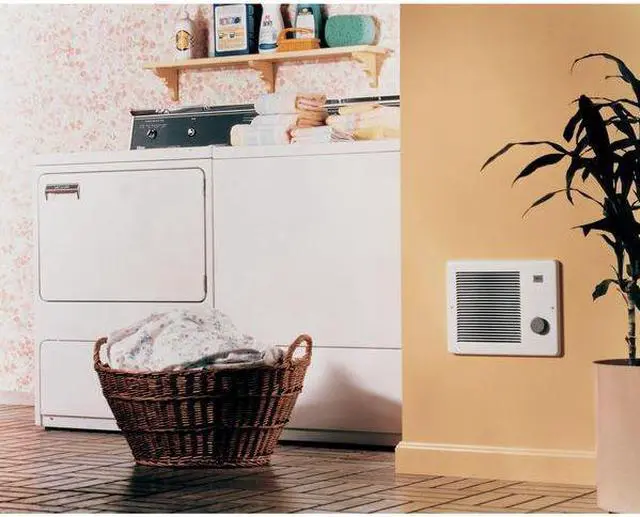 Alt view image 6 of 10 - Broan-NuTone - 174 - Broan Nu-Tone 174 Comfort-Flo Wall Heater; 2560/5120 BTU, 750/1500 Watt, Off White Baked Enamel