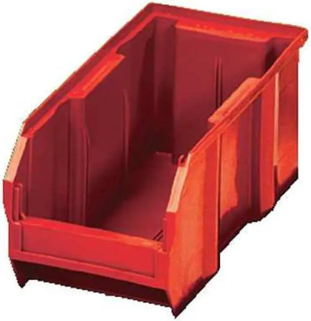 Alt view image 7 of 7 - QUANTUM STORAGE SYSTEMS QUS234RD Red Hang and Stack Bin, 14-3/4"L x 5-1/2"W x