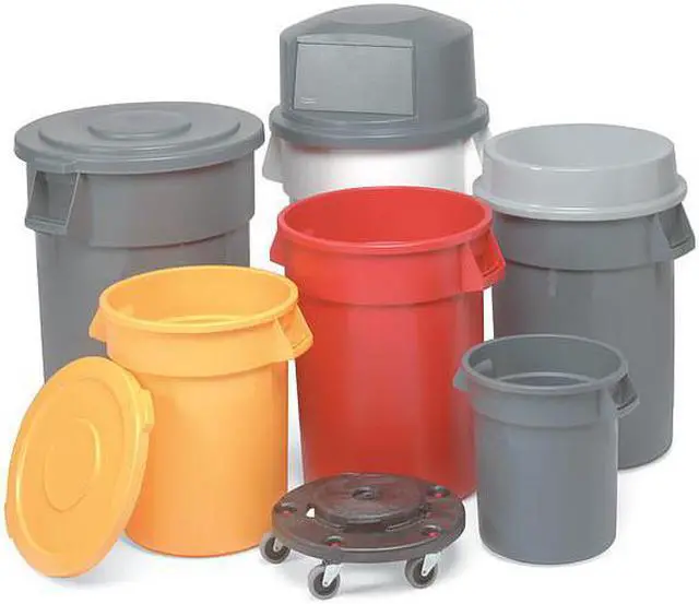 Alt view image 3 of 3 - RUBBERMAID FG264560GRAY Brute Trash Can Top,Flat,Snap-On Closure,Gray