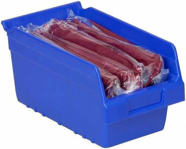 Alt view image 4 of 5 - AKRO-MILS 30090BLUE Shelf Storage Bin, Plastic, Blue, 6 in H, 6 5/8 in W, 11