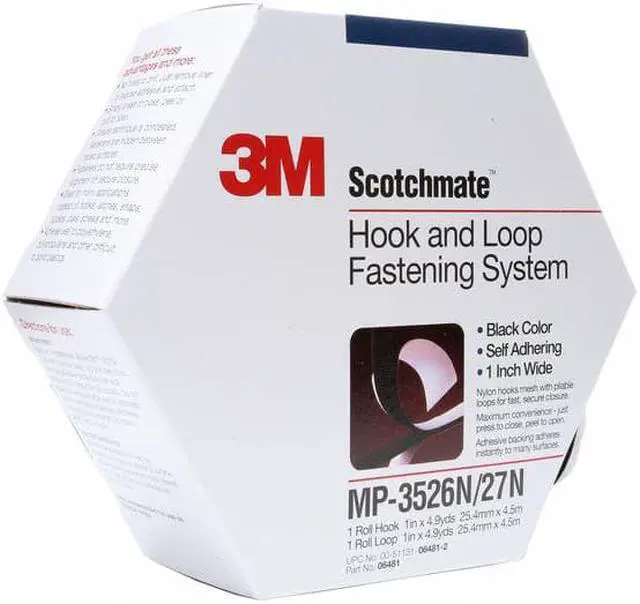 Alt view image 3 of 7 - SCOTCHMATE MP3526N/MP3527N 1" W x 15' L Hook-and-Loop Black Reclosable Adhesive