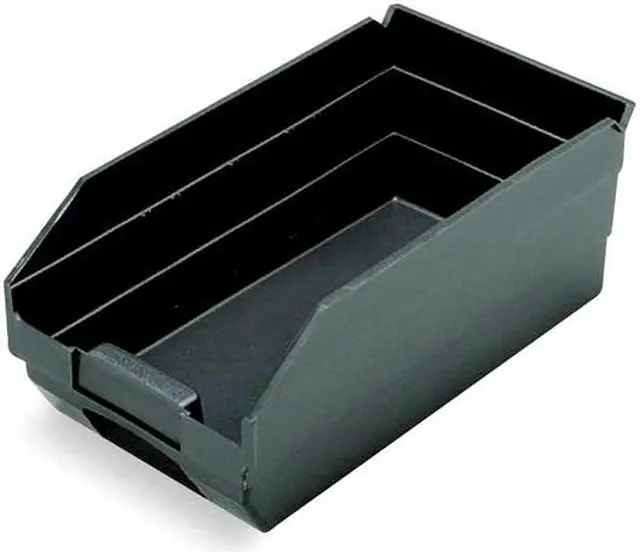 Alt view image 4 of 4 - QUANTUM STORAGE SYSTEMS QSB102CO Shelf Storage Bin, Polypropylene, Black, 4 in