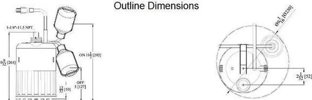 Alt view image 6 of 6 - DAYTON 3YU66 1/4 HP 1-1/4" M Submersible Sump Pump 120V AC Tether