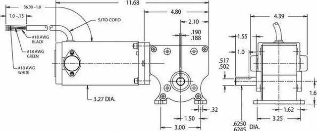 Alt view image 3 of 3 - DAYTON 5LAG1 DC Gearmotor,RPM 26,24VDC